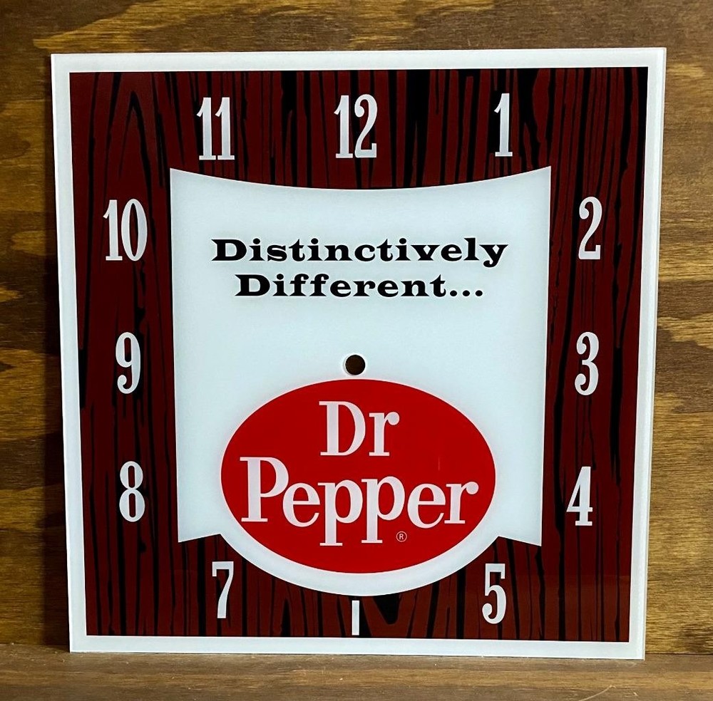 15" Dr. Pepper Square Replacement Clock Face for Pam Clock FREE SHIP