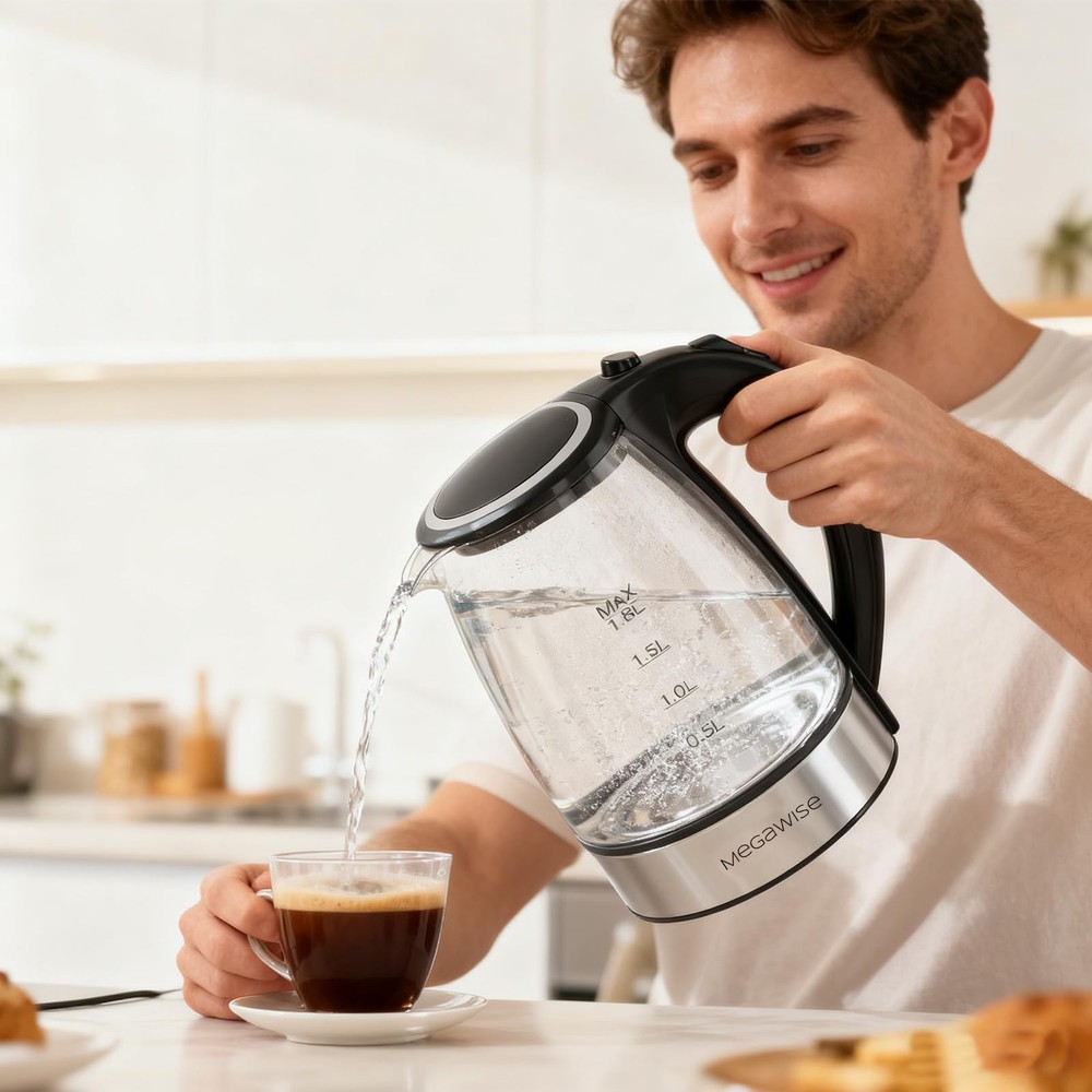 Electric Glass Kettle with Auto ShutOff 1.8L
