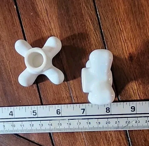 Porcelain HOT/ COLD Cross Bath/Sink Knobs Faucet Handle White Plumbing Replace