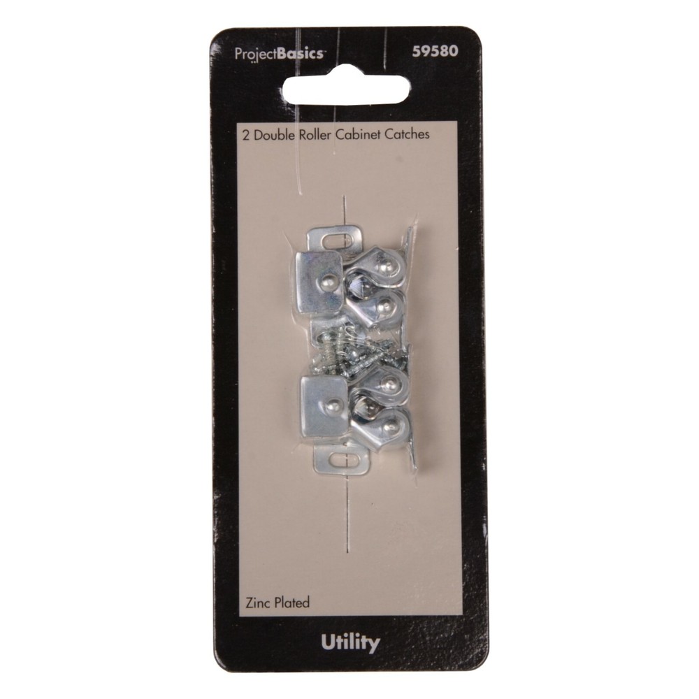 PROJECT BASICS 2 Double Roller Cabinet Catches Zinc Plated #59580