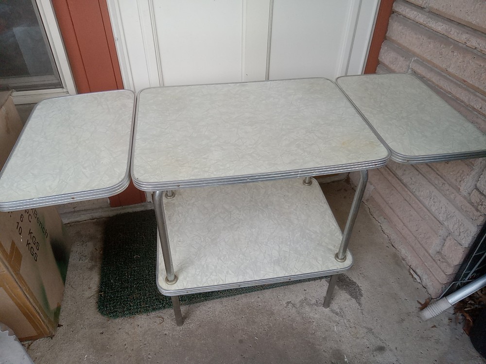 Formica Drop Leaf Cart. Vintage