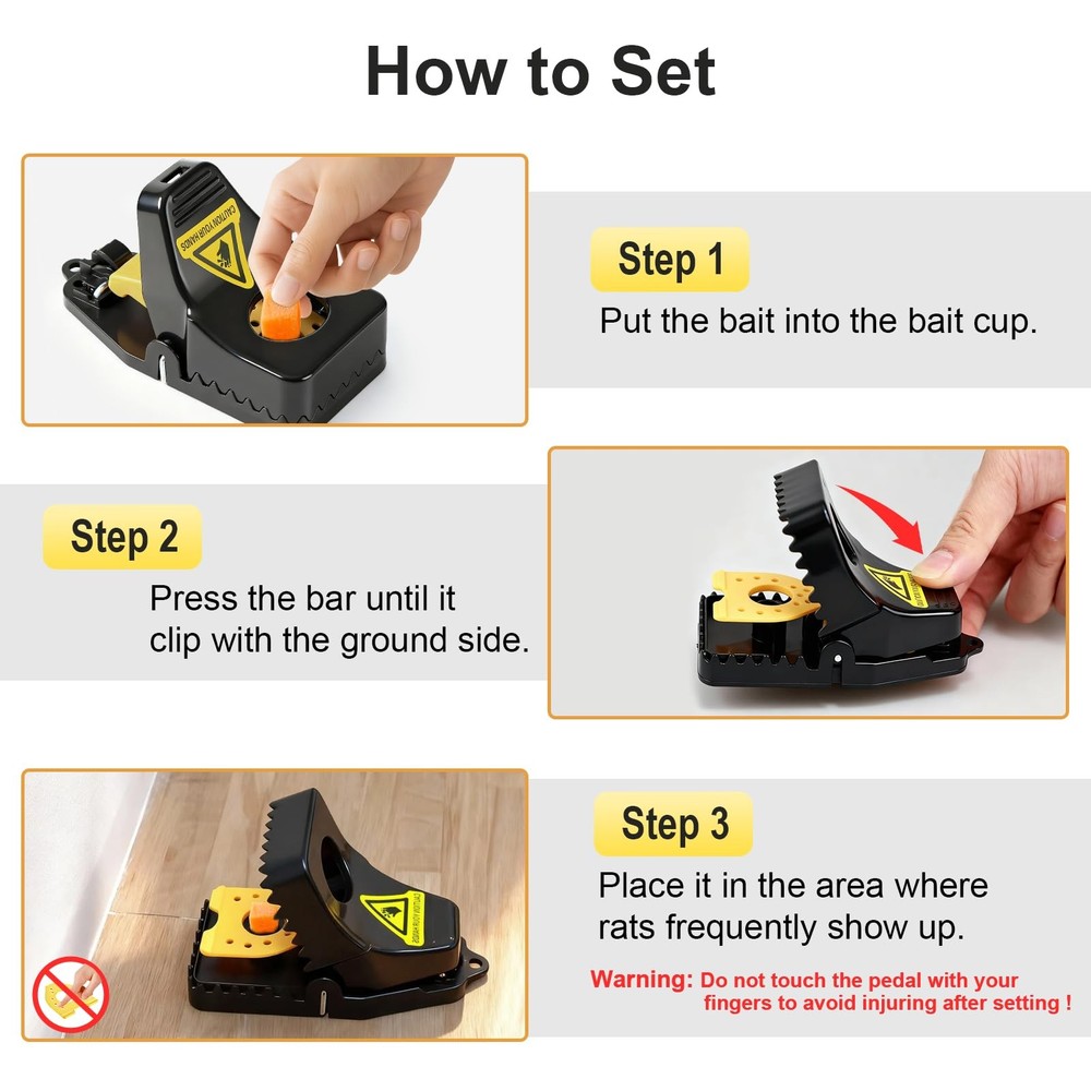 6-Pack Mouse Traps, Small Mouse Trap Indoor for Home, High Sensitive Mice Tra...