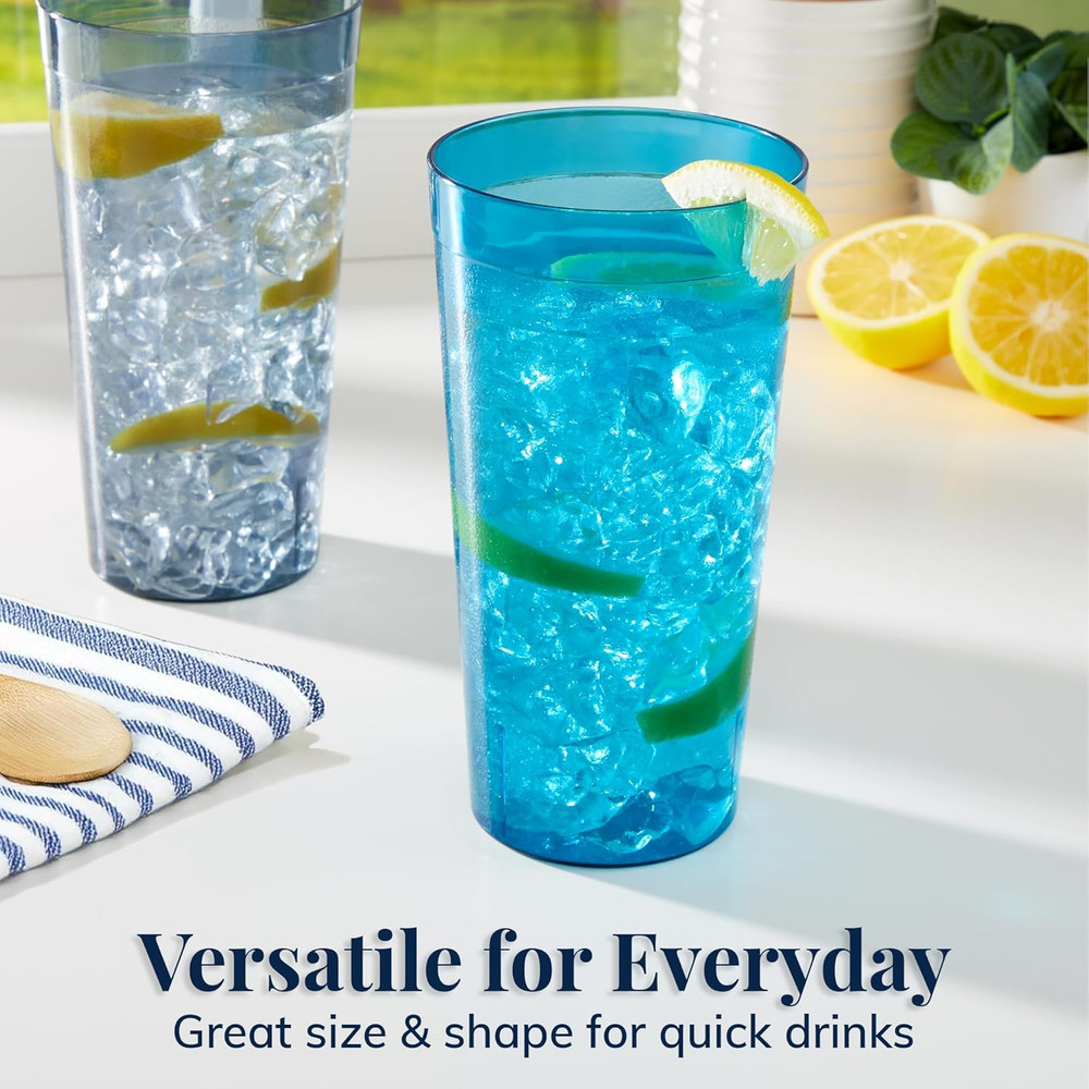 Plastic Tumblers 12Pk 32Oz Reusable Stackable Break Resistant Drinking Cups