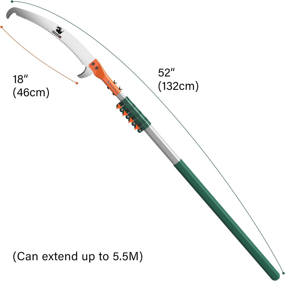 Tree Pruner Pole Saw Manual Extendable Long Tree Pruner Extendable，Pole Pruni...