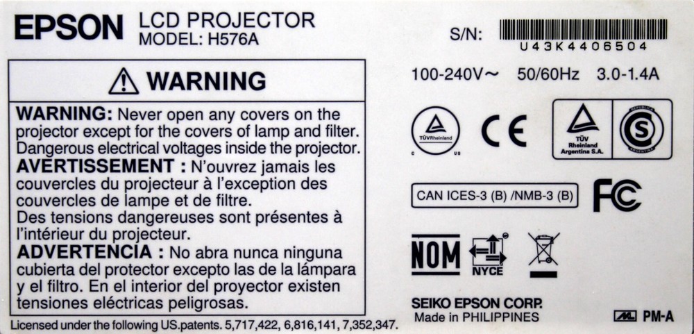 Epson PowerLite 97 Projector (Bulb Hours in Variations) (Remote Included)