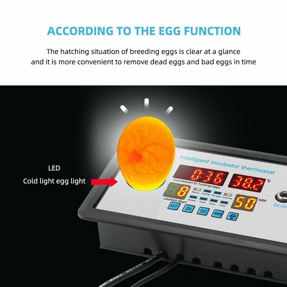 Automatic Digital Temperature Humidity Egg Turning Control Incubator Thermostay9