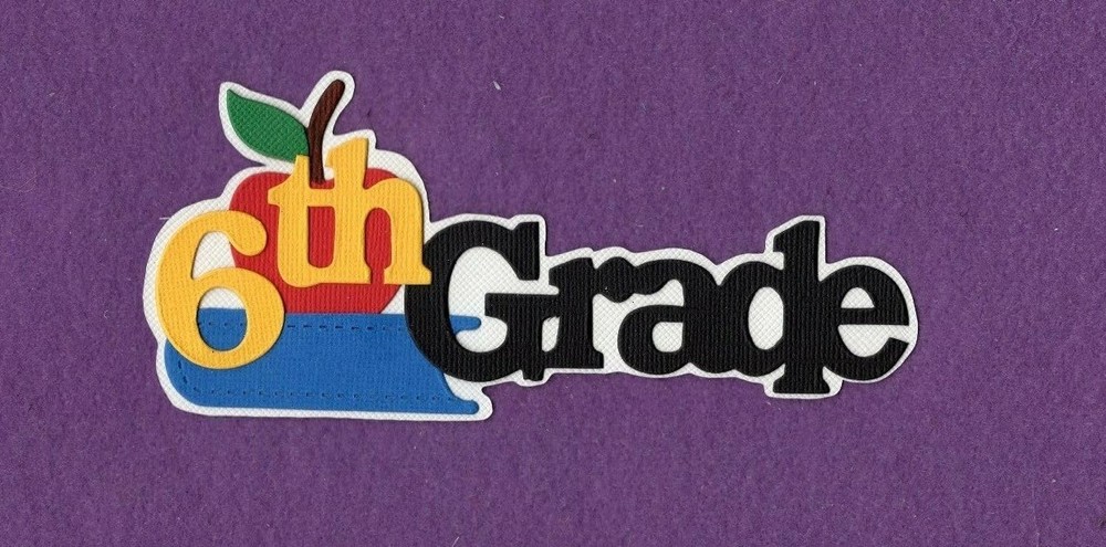 6TH GRADE school book die cuts scrapbook cards