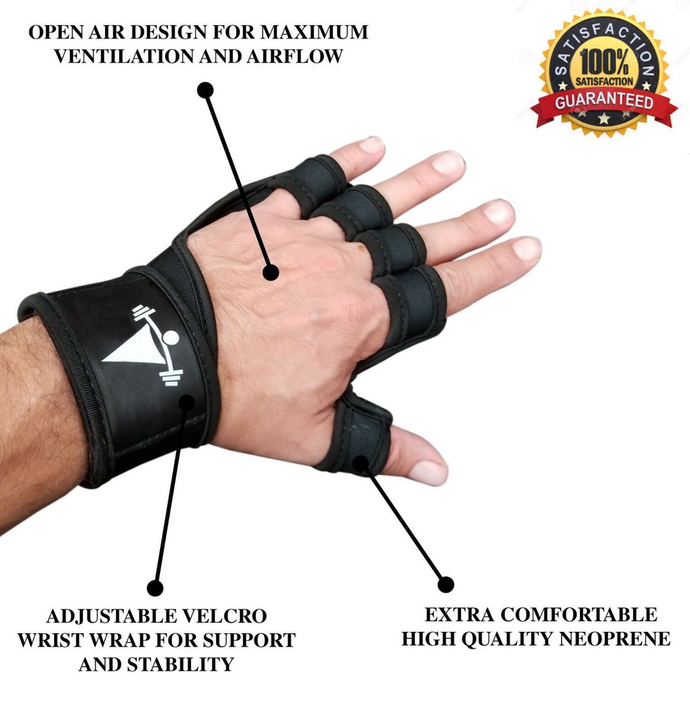 Gloves For Crossfit Gym Training Lifting Palm Protector Pull Ups Wrist Support