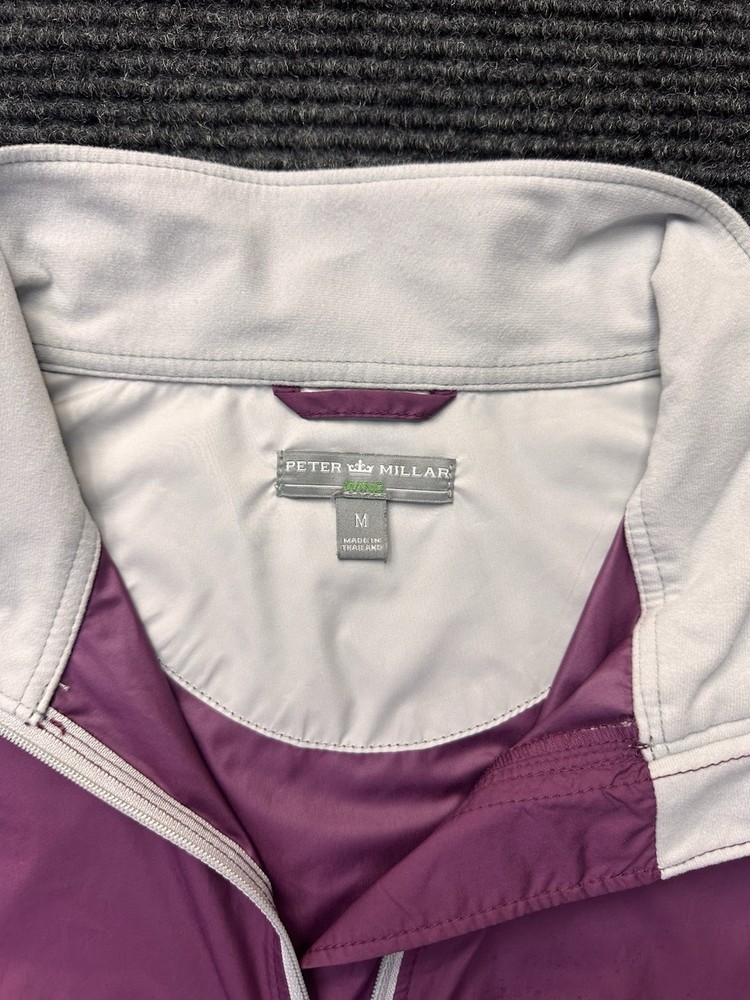 Peter Millar Wind Quarter Zip Pullover Jacket Purple Size Medium