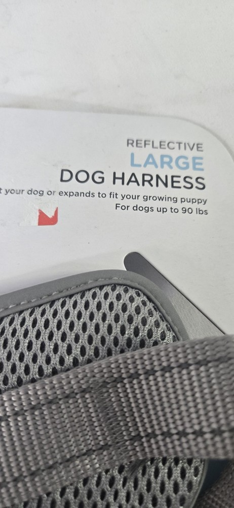 Reflective Basic Mesh Dog Harness - L - Gray - Boots &