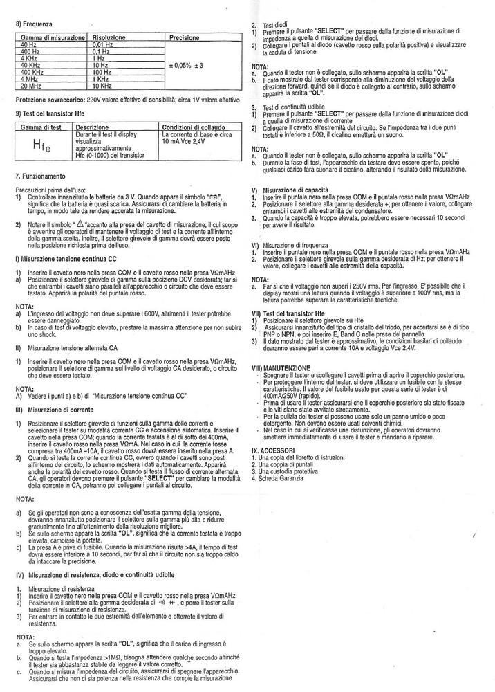 PORTABLE MULTIFUNCTION TESTER STOCK