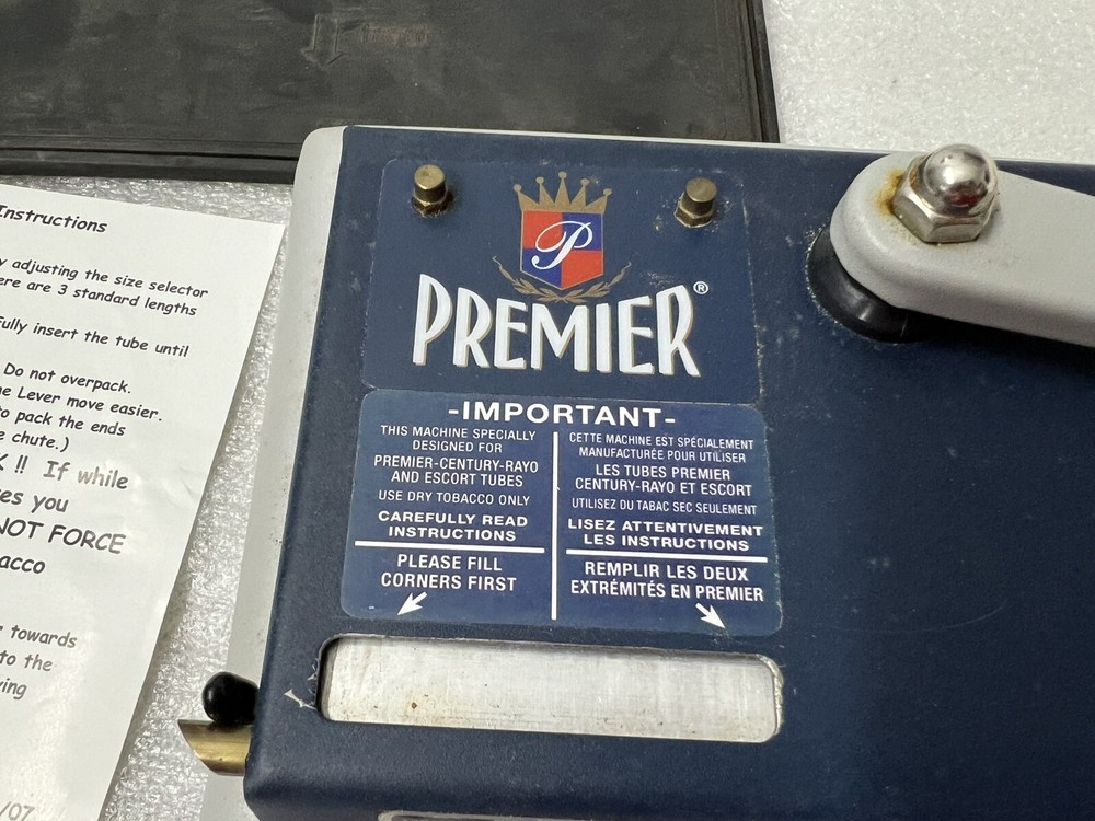 PREMIER Supermatic Cigarette Injector Machine Makes 100mm Regular & King Size