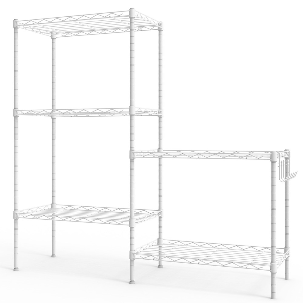 5-layer display rack with adjustable layer spacing, adjustable feet,54*29*150cm,