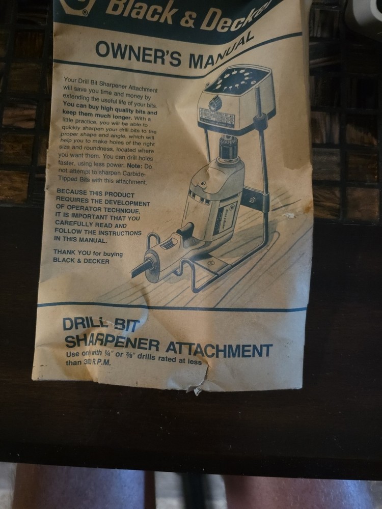 BLACK & DECKER Drill Bit Sharpener Attachment Model 79-800, Made in USA