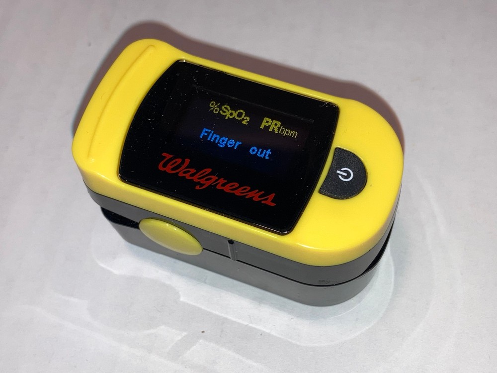 Walgreens Yellow / Black Finger Tip Oximeter SpO2 PRbpm