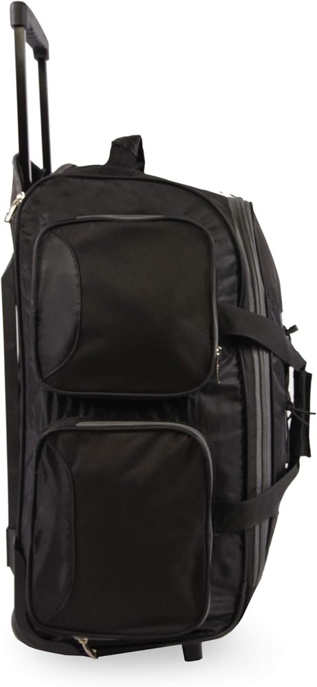 22" Lightweight Carry On Rolling Duffel Bag, Black