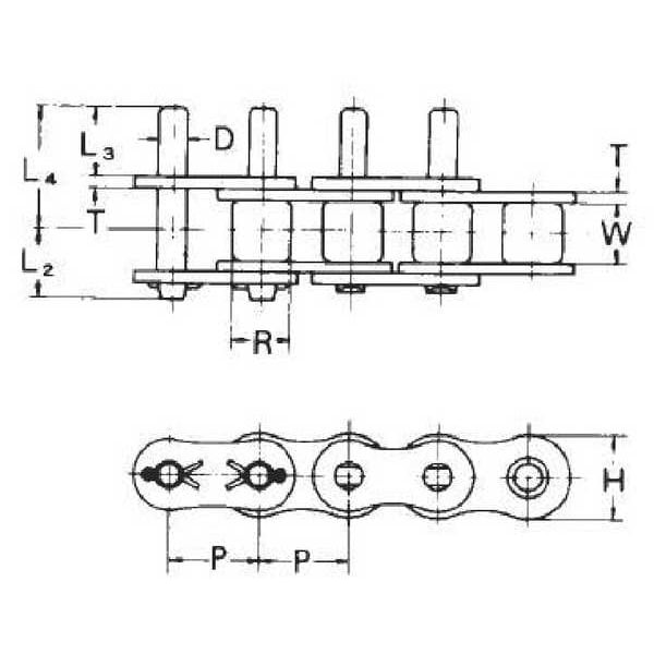 Tsubaki 50D3cl Connecting Link, D-3 Attachment, Pk5