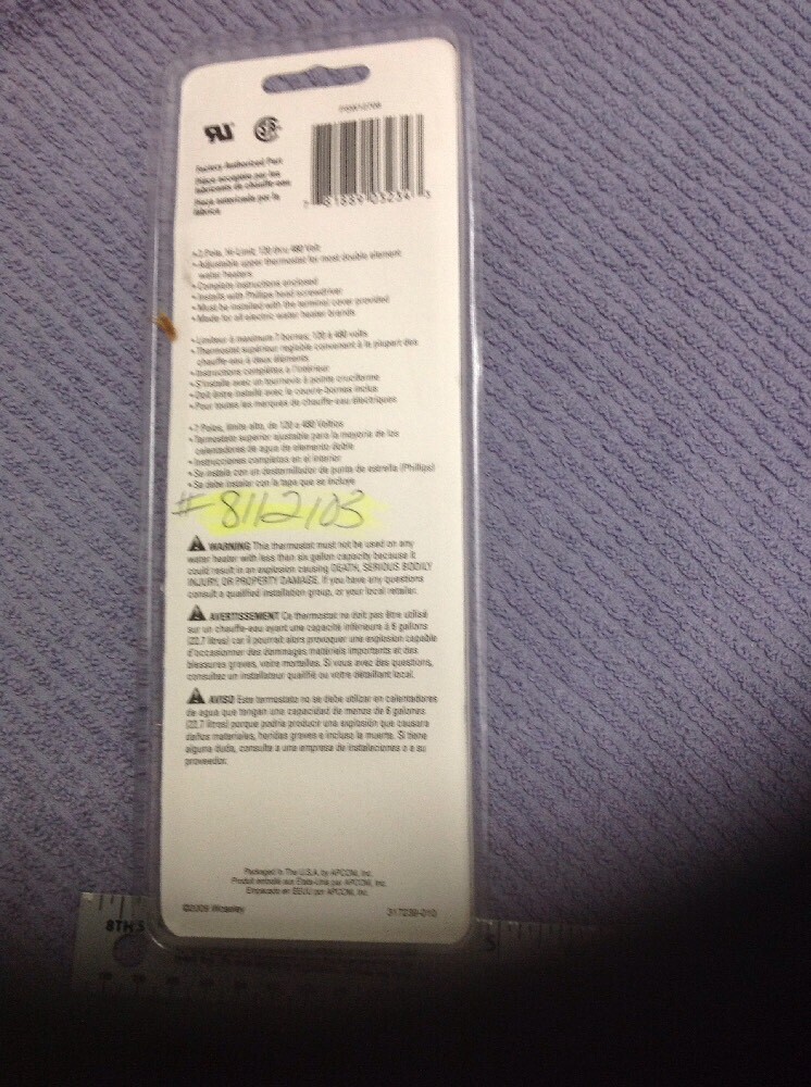 ProSelect PSW12708 Electric Upper Thermostat 120 Thru 480 Volt New In Package