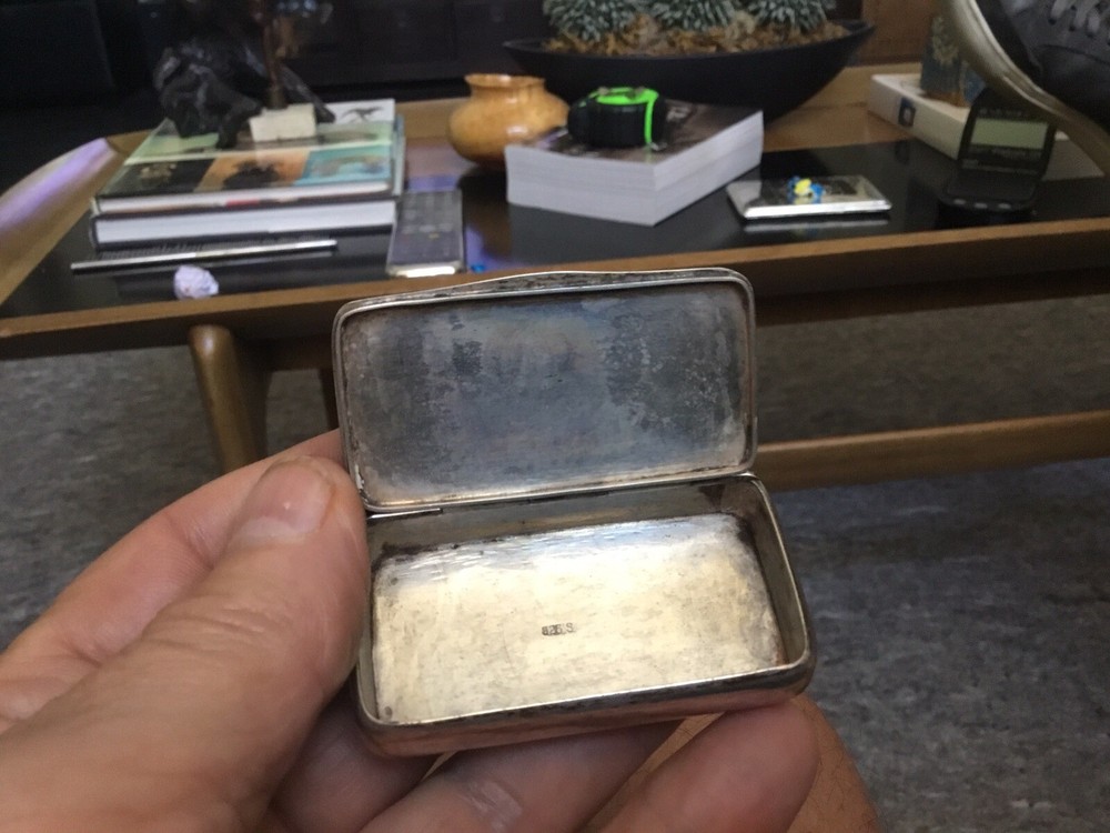Antique Sterling Silver/Gold Snuff Box/ Pill Box