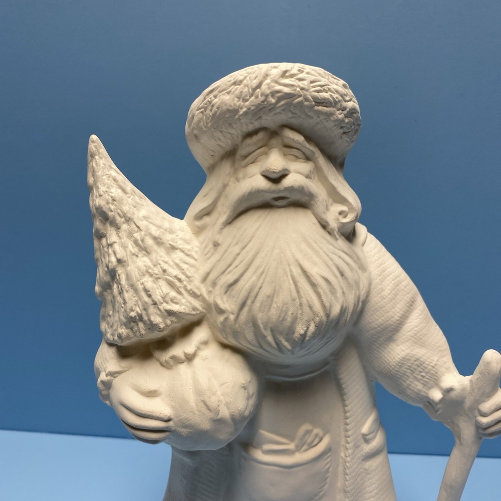 Ceramic Bisque Gare Tree Planting Santa Ready To Paint