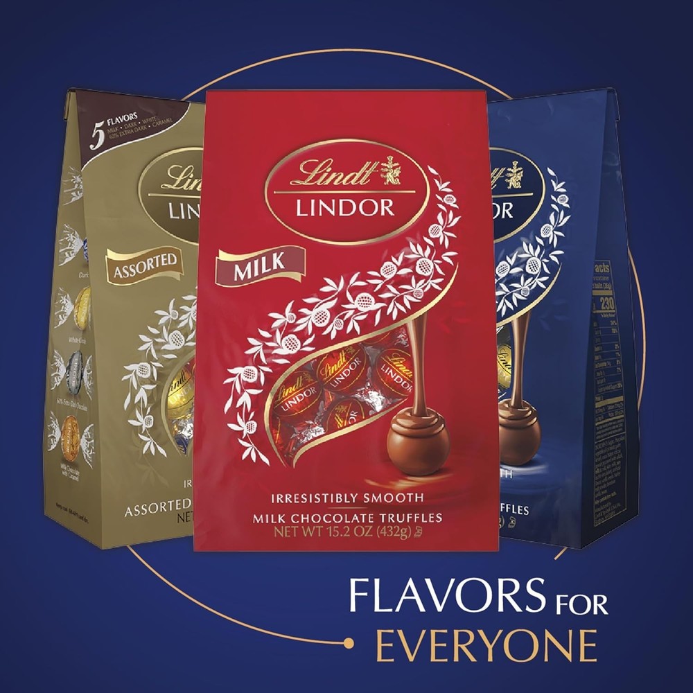 Lindt LINDOR Assorted Dark Chocolate Candy Truffles, Assorted Chocolate with