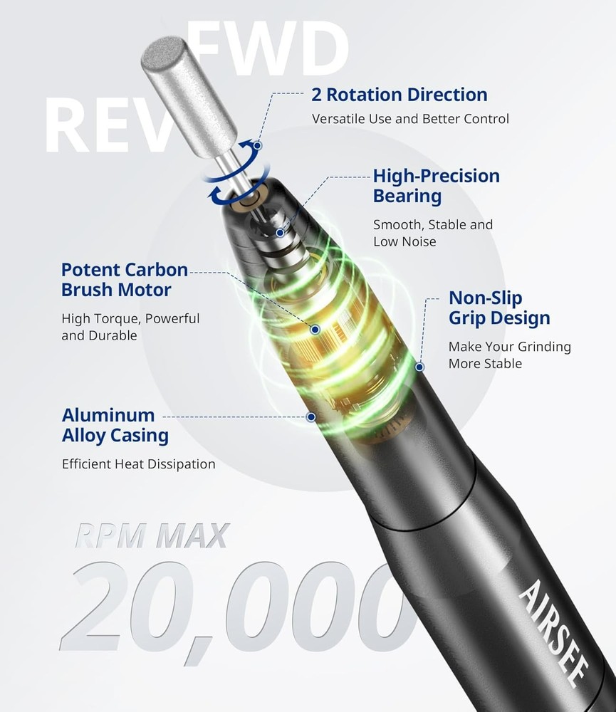 Studio Basic Electric Nail Drill, USB Portable Nail E File Machine for Profes...