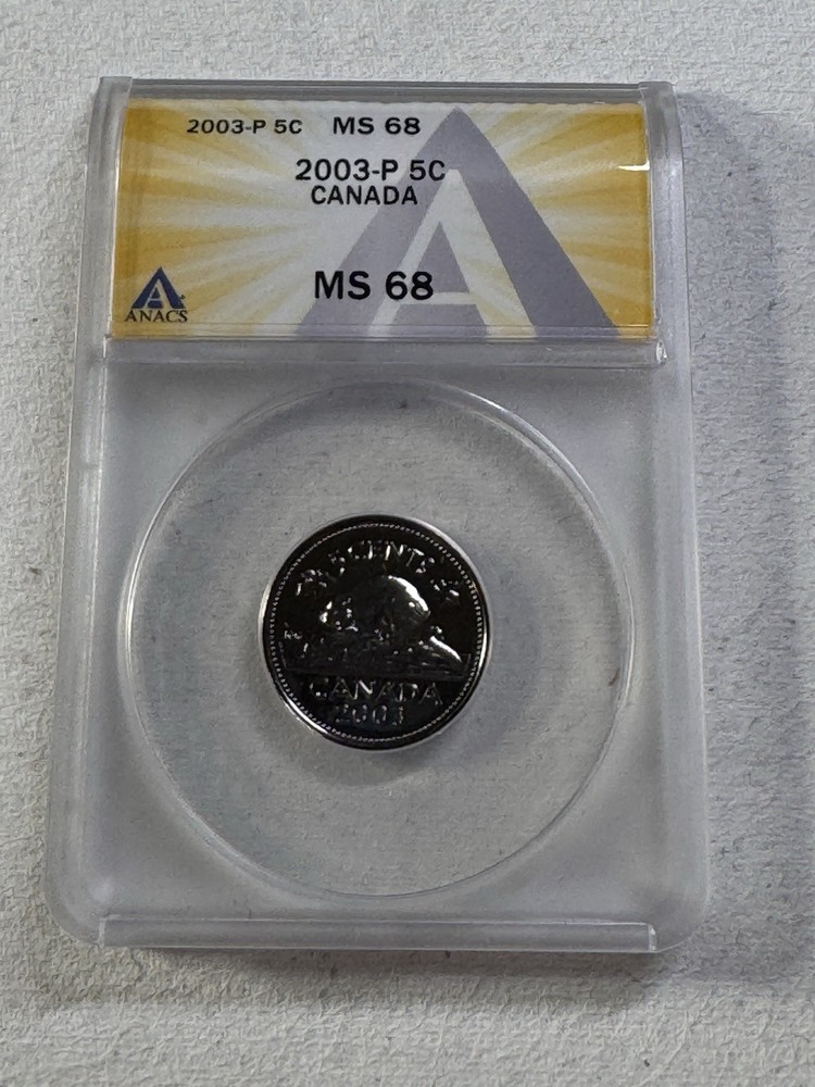 2003-P Canada 5 Cents Graded MS 68 by ANACS