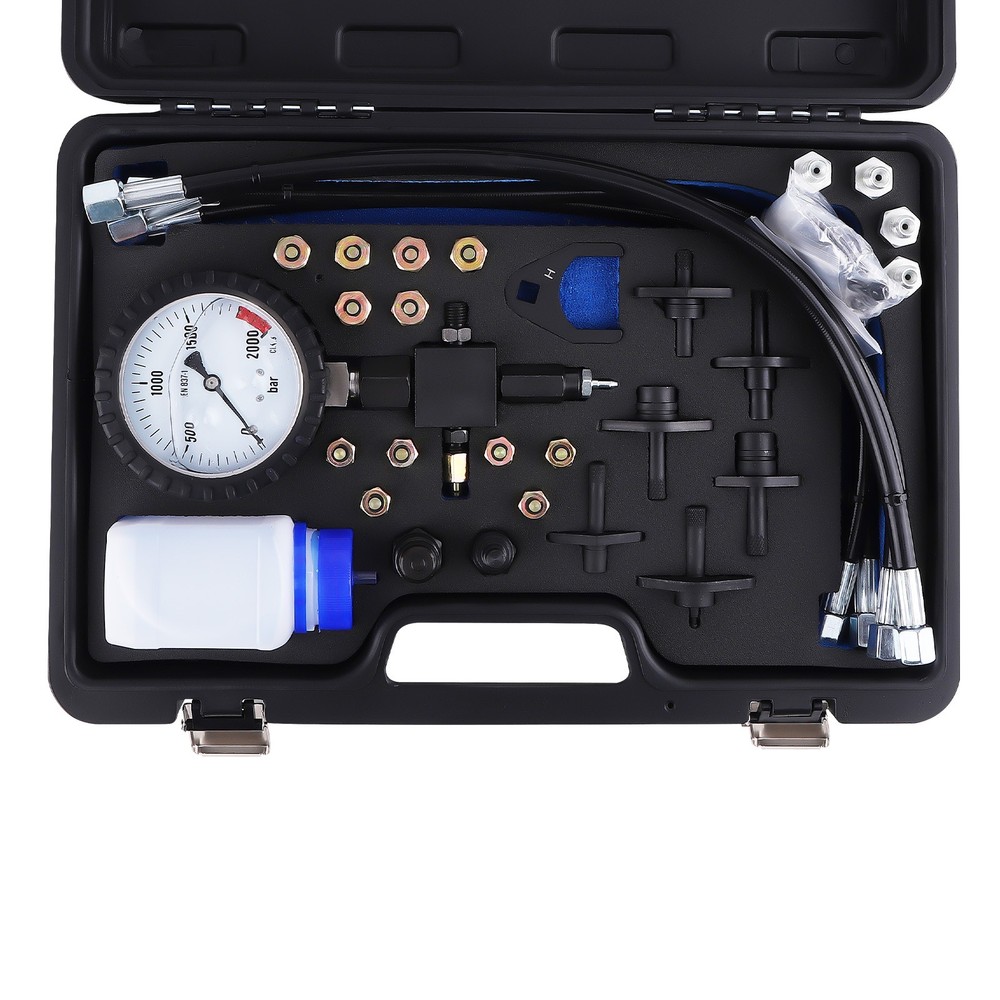 Diesel Engine Common Rail Pressure Test Kit 2000BAR Diagnostic Tool with Hoses