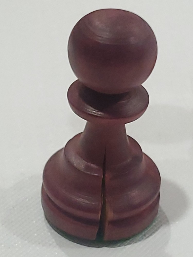 Vtg Chessmen Boxwood , Handcrafted . Unknown Maker.