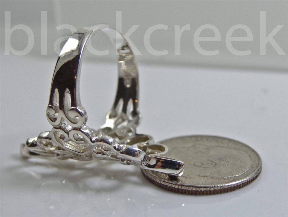 925 Steriling Silver ~ Double Fleur De Lis Wrap Ring ~ Size 4 to 12.5