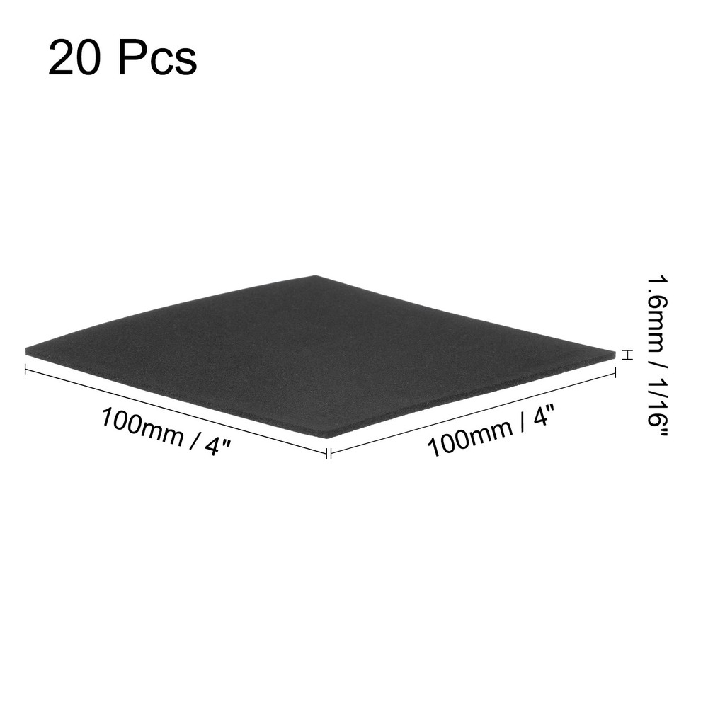 20pcs Rubber Padding Sheets 1/16" Thick x 4" Square Neoprene Foam Sheet