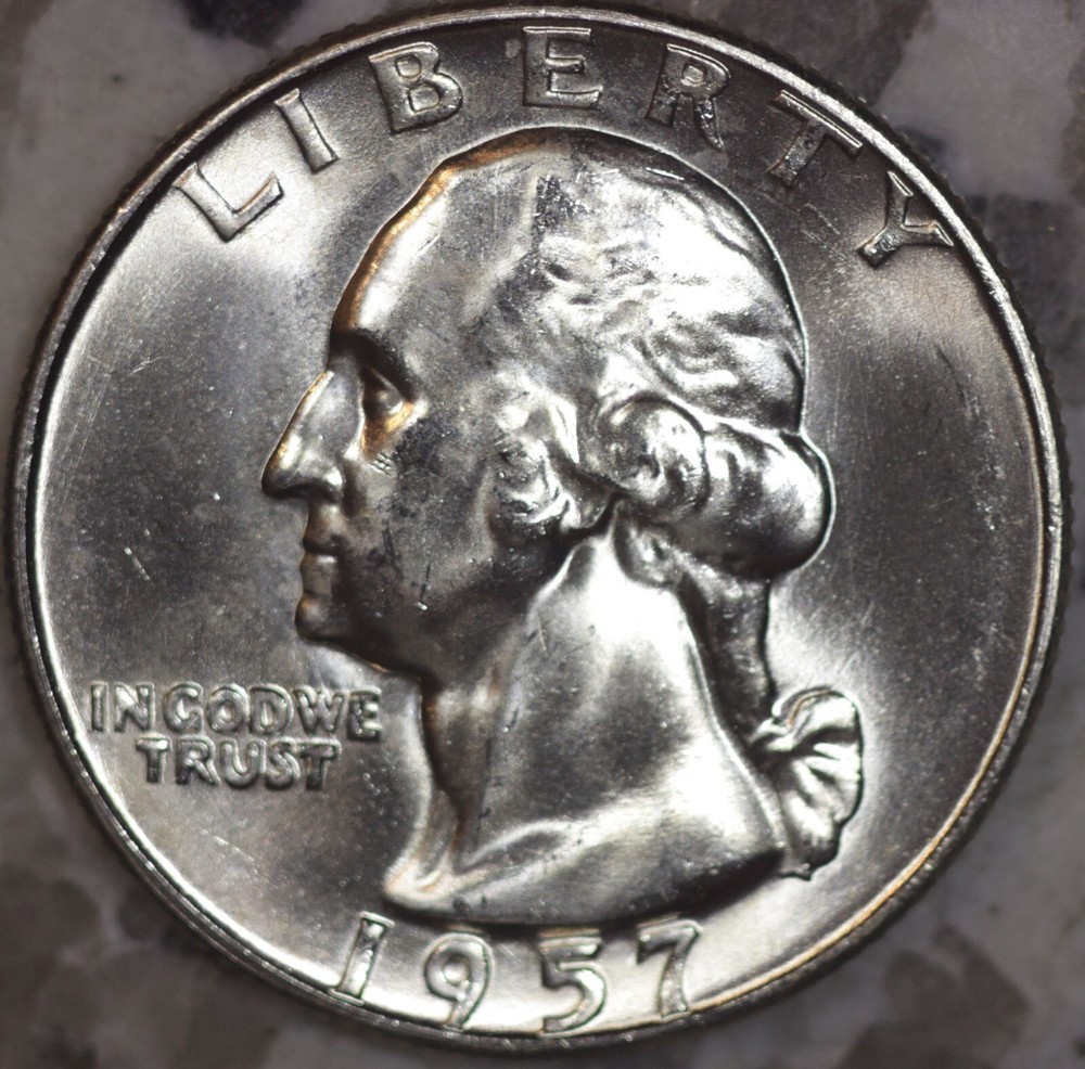 1957 D Washington Silver Quarter CH BU++ AWSOME LUSTER ! STK