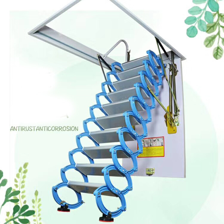 Attic Ceiling Folding Loft Ladder,Hidden Loft Stairs,Max9.8ft Pulldown Extension