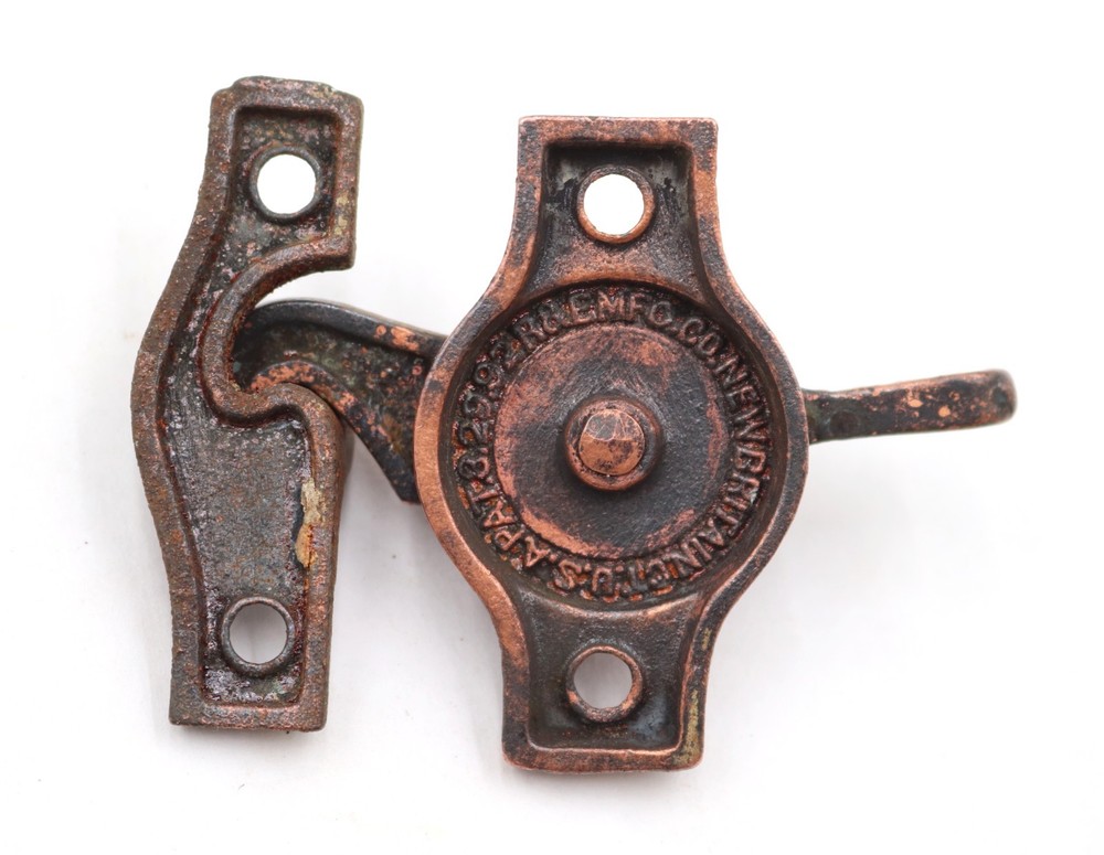 Victorian Copper Washed Cast Iron Window Sash Lock