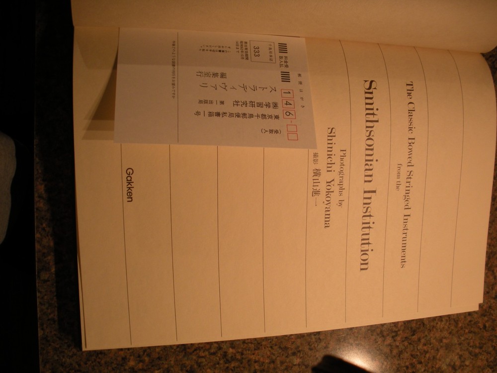 Classic Bowed String Instruments Smithsonian Institution Book 1986, Violins Bows