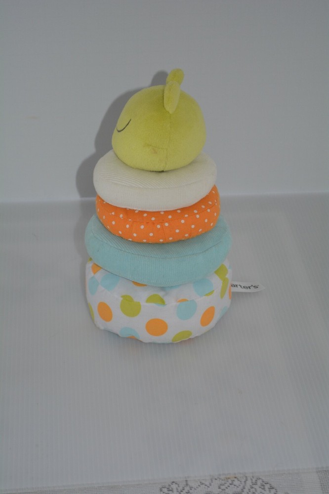 Carter's Plush Baby Soft Ring Stacker Frog Teether Toy Infant Learning HTF Rare