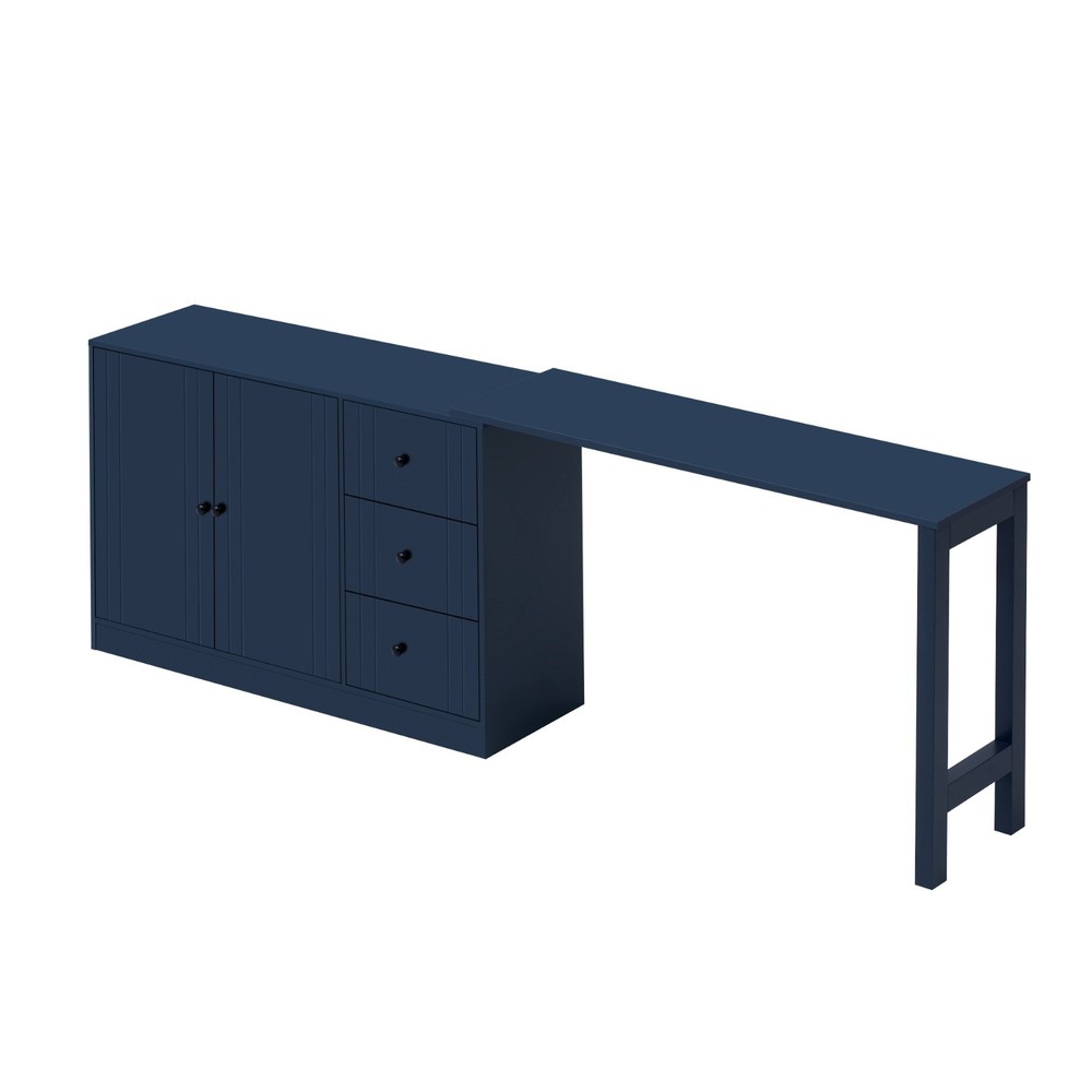 89.7'' Multifunctional Wooden Sideboard (Extendable Table, 2 Doors+3 Drawers)