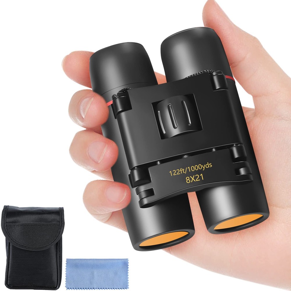 AHFLRITO Compact Binoculars, Lightweight Foldable Small Binoculars for Adults...
