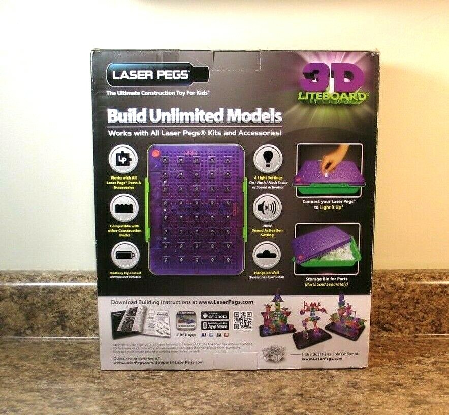 3D Liteboard Sound Activated Power Base & Storage Bin NEW