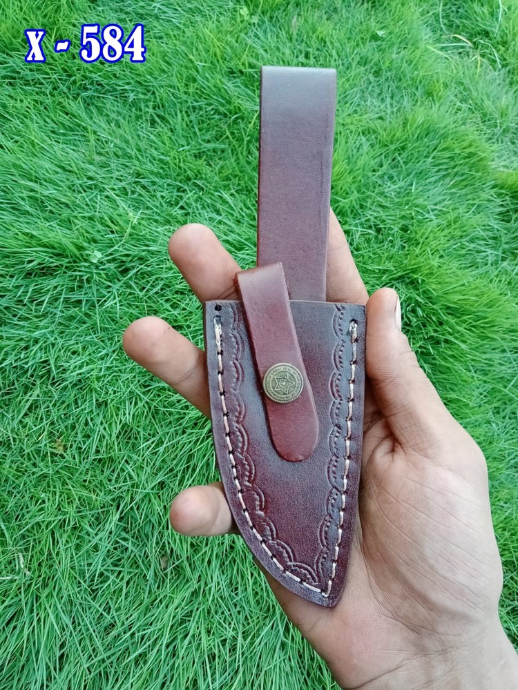 EDC Handmade 4”Fixed blade Leather Sheath / Holster / Case / vertical Knife