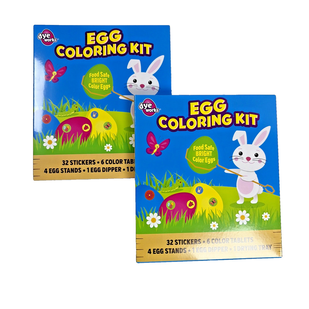 1 Dozen Easter Dyeable Plastic Eggs with dye and 2 Egg Coloring kit