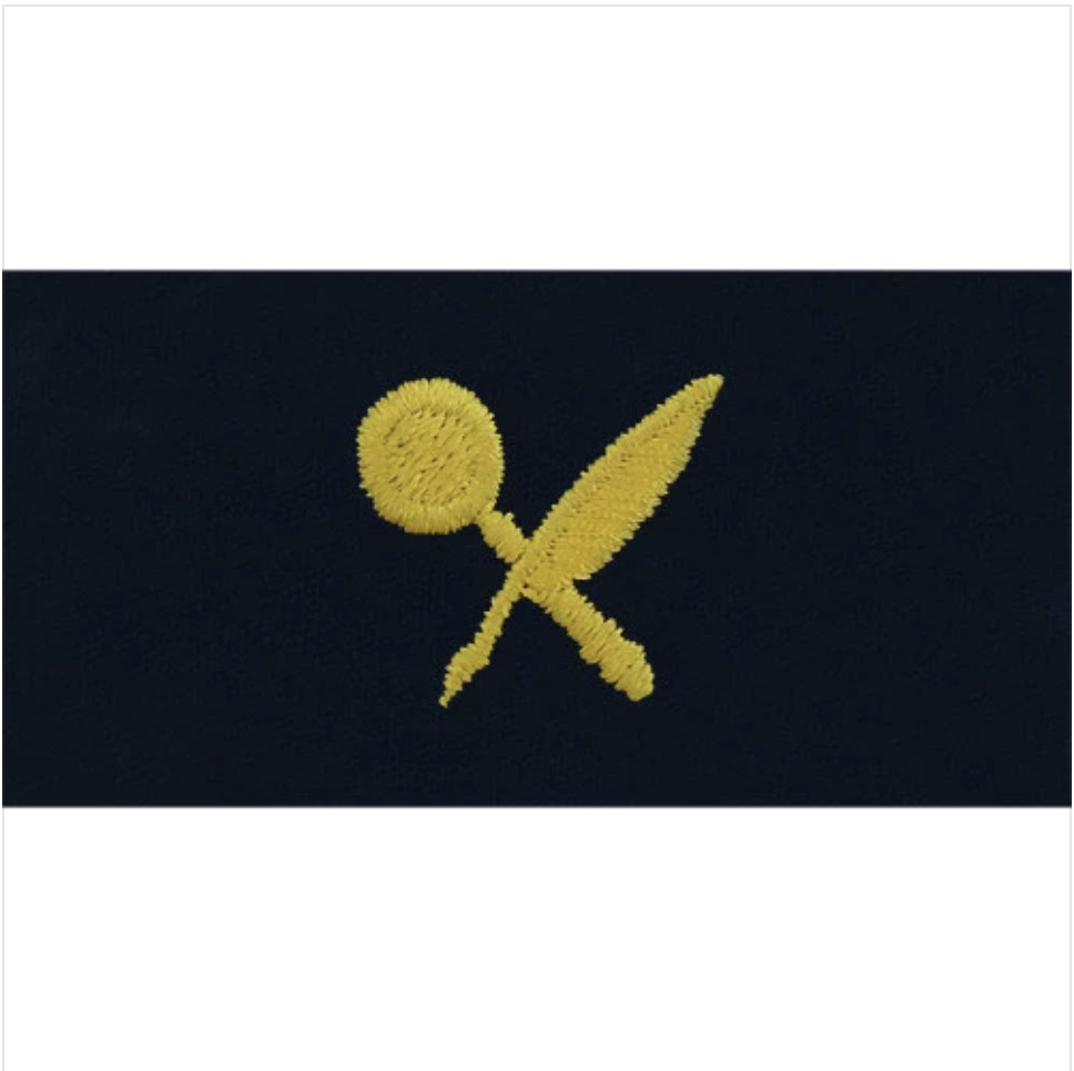 GENUINE U.S. NAVY EMBROIDERED COLLAR DEVICE: INTELLIGENCE TECHNICIAN - COVERALL