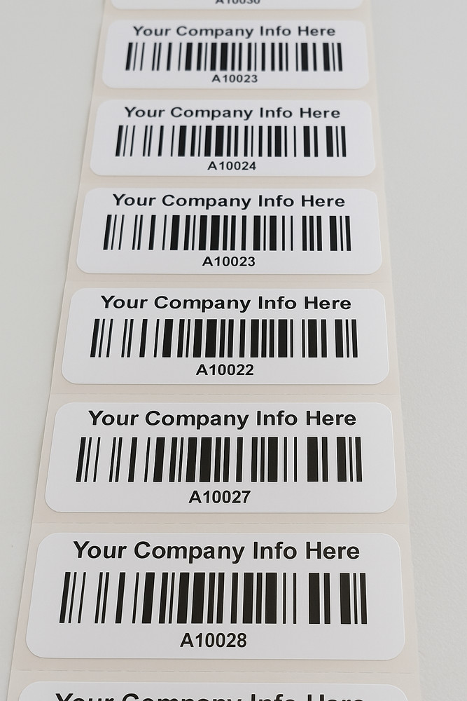 Durable Asset Tags - Sequential Barcoded - Custom - 1.5" x 3/4"