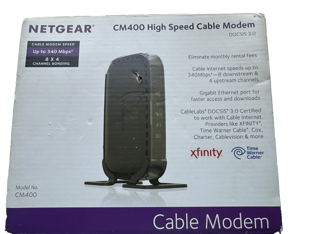 Netgear CM400 Docsis 3.0 Cable Modem New - Open Box