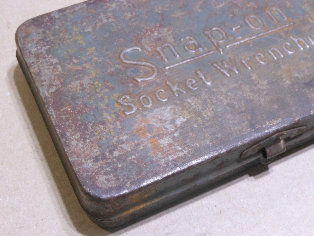 Vintage Snap On Socket Wrenches Metal Tool Box Case - Empty Box