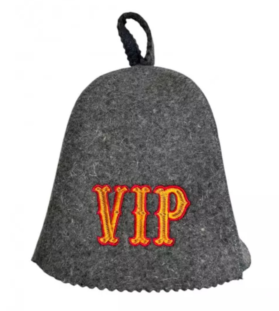 Sauna hat -   VIP,  wool 100% , grey