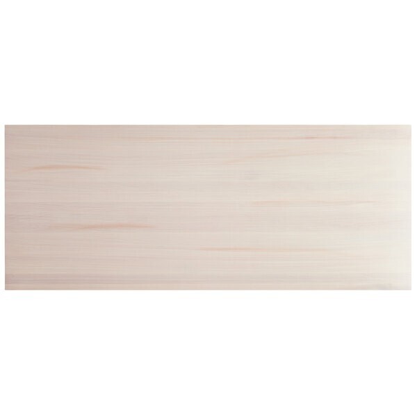 30" x 72" Rectangular Solid Wood Live Edge Restaurant Table Top in White Wood