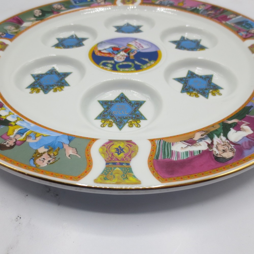Fred Spinowitz Seder Passover Plate 13 1/2" Round Ceramic
