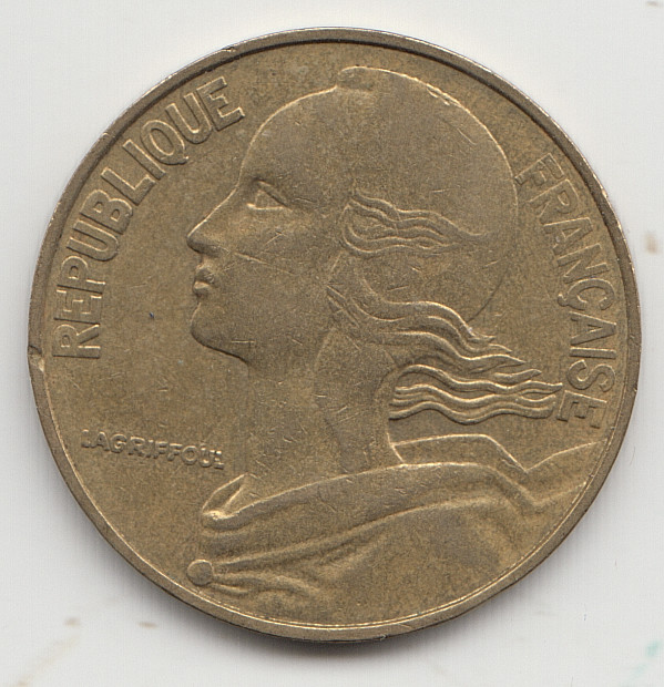 France 20 Centimes 1984 as shown