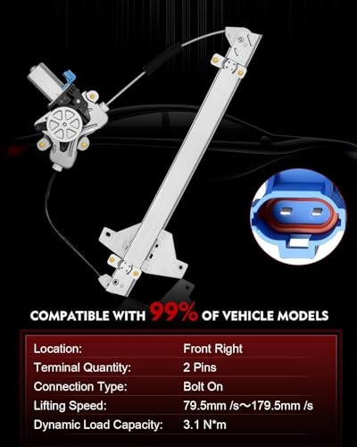 Power Window Regulator with Motor for:-Hyundai Front Right Passenger Side